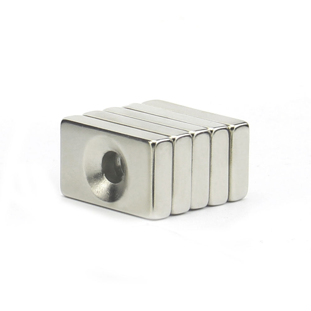 25mm x 15mm x 5mm -5 N35 agujero avellanado N35